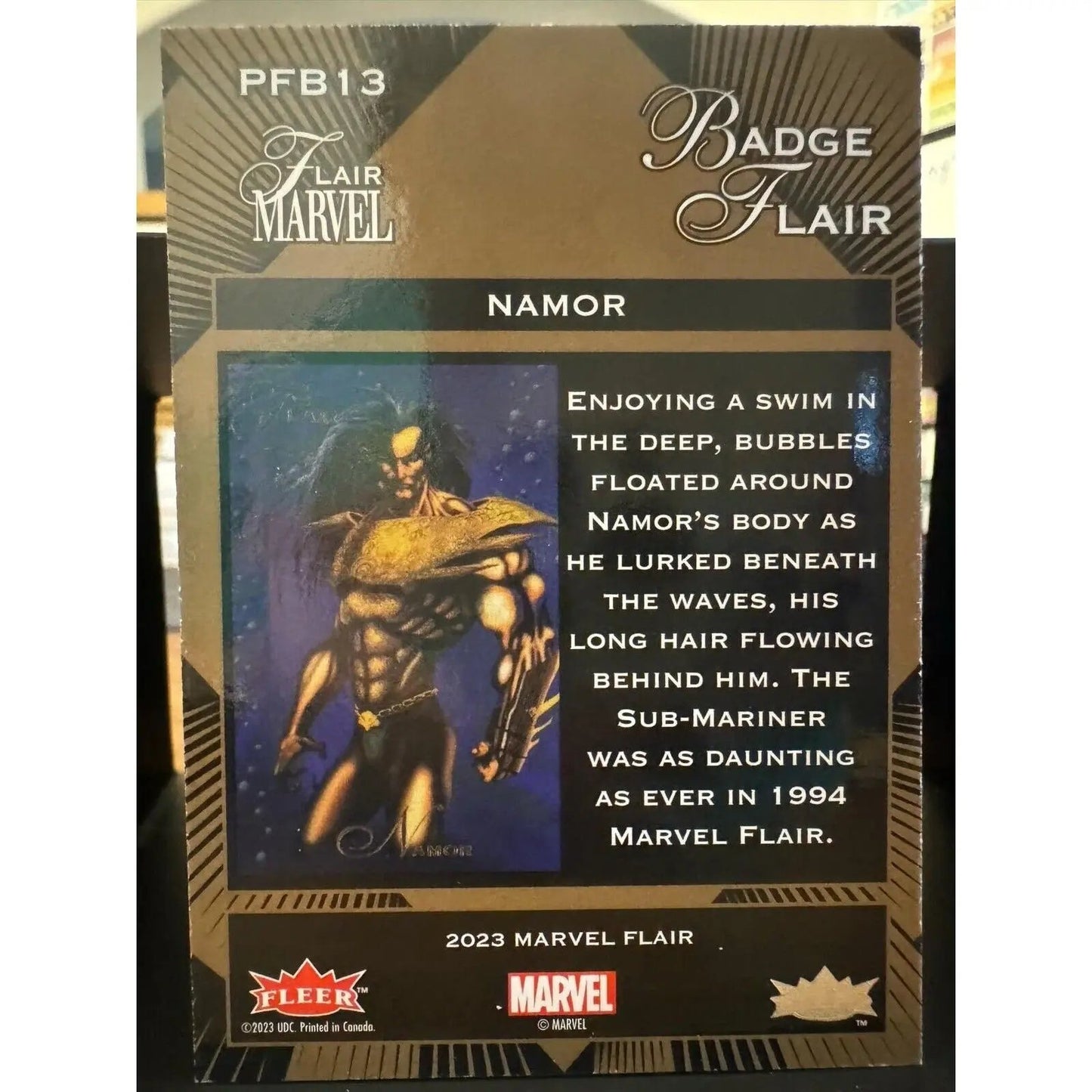 Marvel Flair BADGE FLAIR Level 1 Insert Namor PFB13 1:38 - MOD Shop LLC