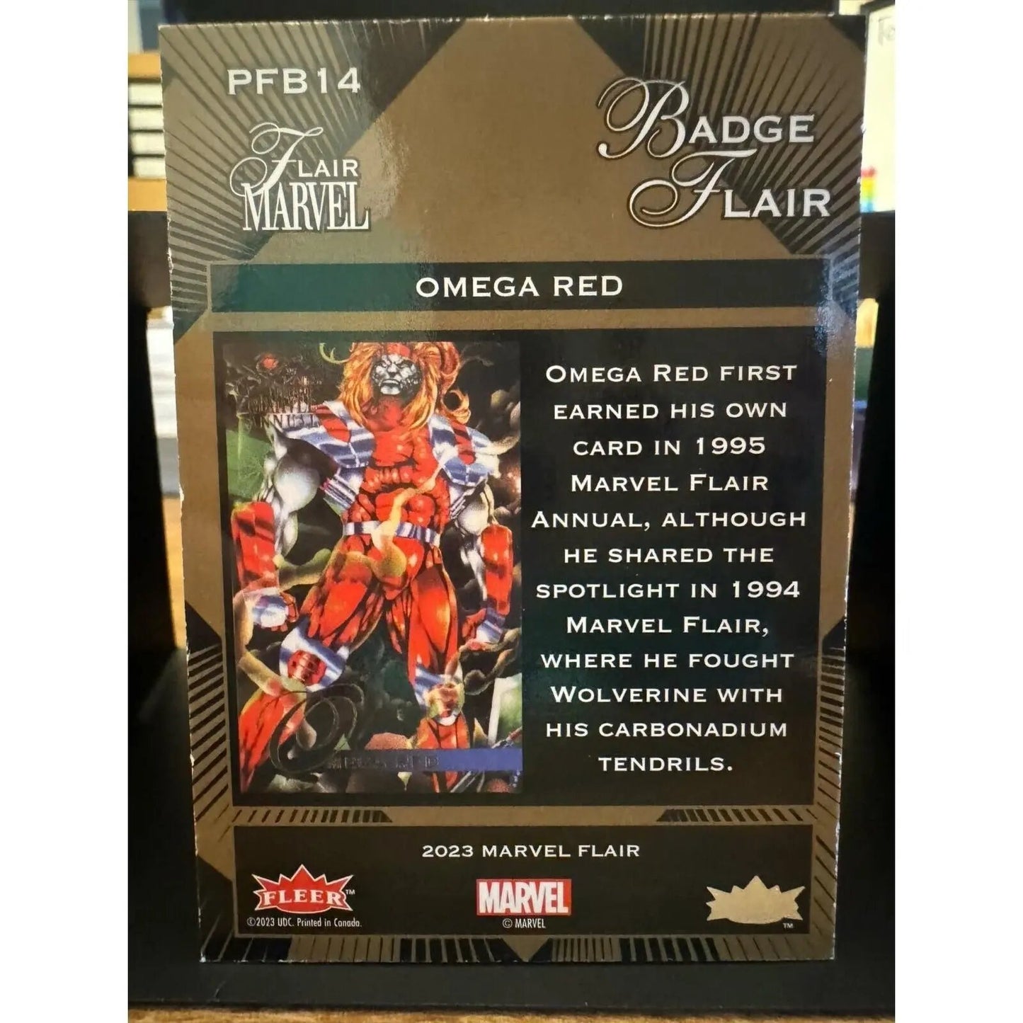Marvel Flair BADGE FLAIR Level 1 Insert Omega Red PFB14 1:38 - MOD Shop LLC