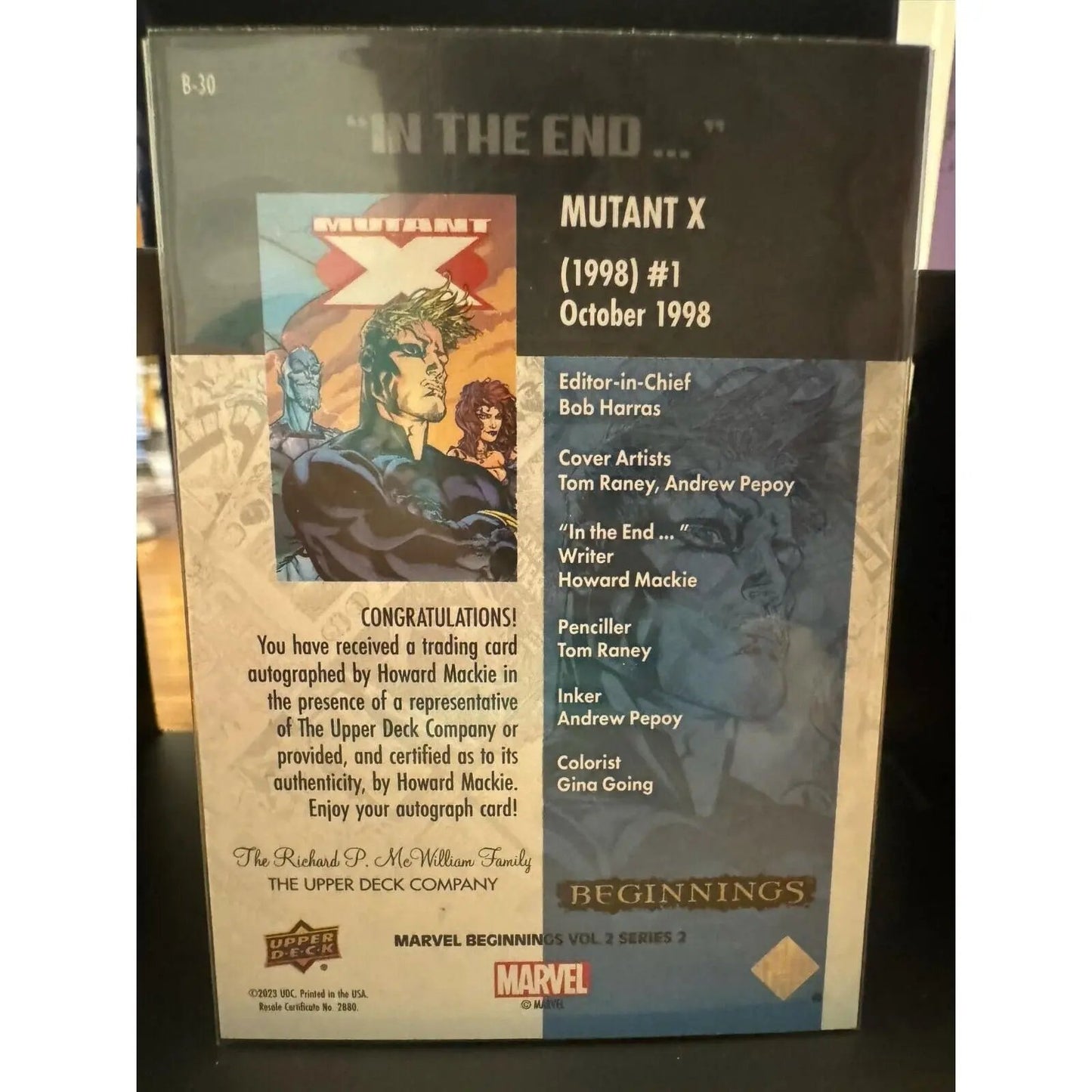 Mutant X Breakthrough Issues AUTO Howard Mackie Marvel Beginnings Vol 2 S 2 B - 30 - MOD Shop LLC