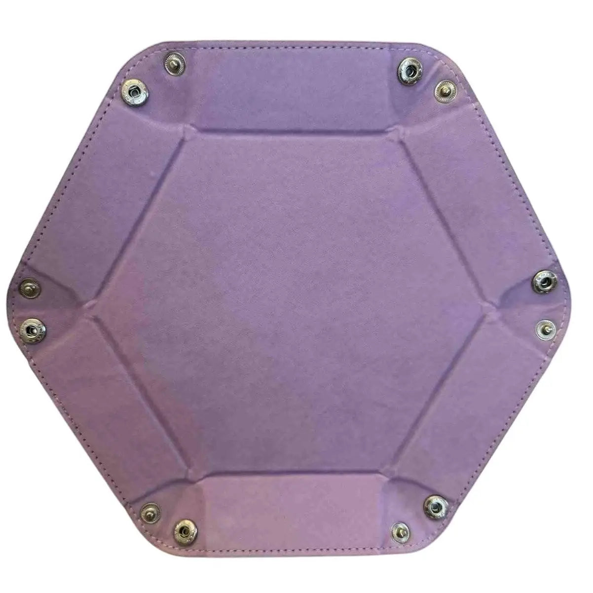 Premium Hexagonal Leather Dice Tray with Snap Closure - Red / Black Gaming Accessory - MOD Shop LLC