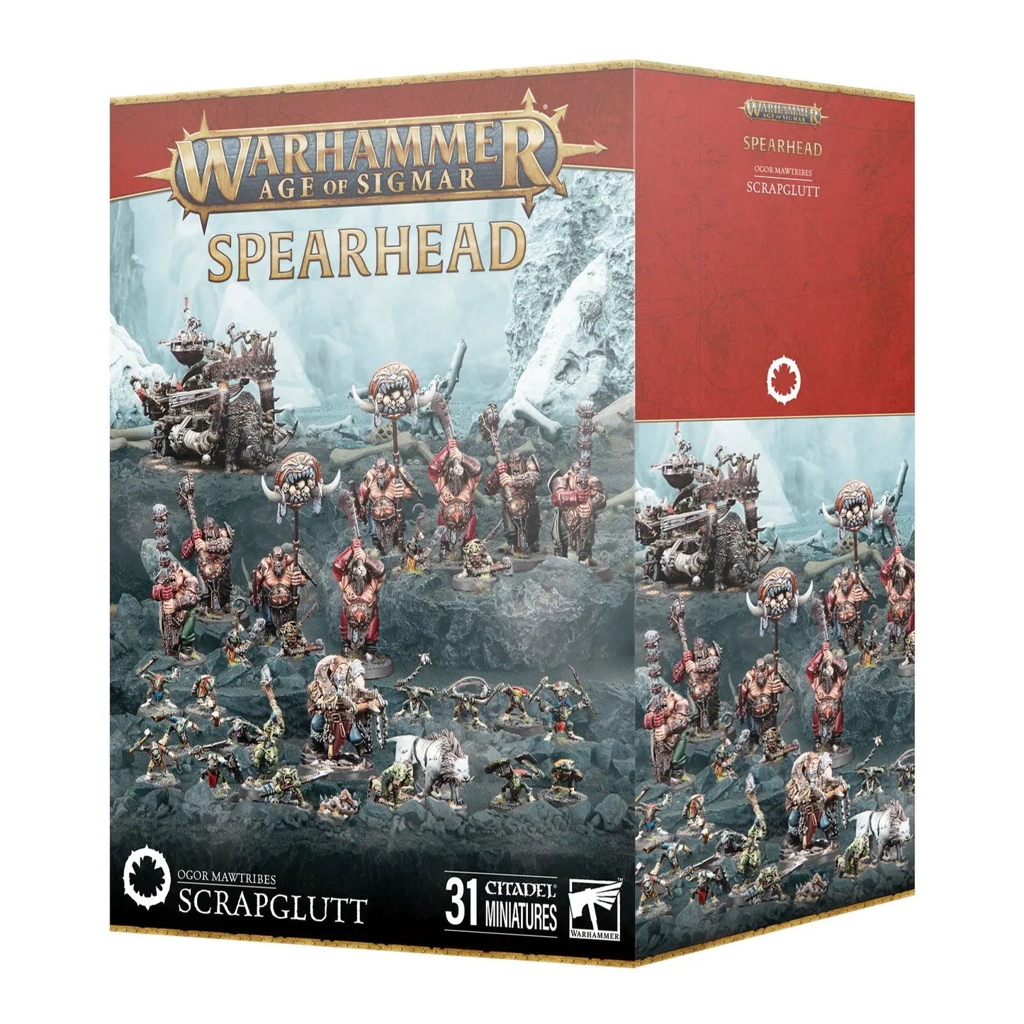 *PREORDER - RELEASE 6.14.2025* Warhammer Age of Sigmar Ogor Mawtribes Spearhead: Scrapglutt Set - 31 Miniatures Including Hrothgorn's Mantrappers & War Machines - MOD Shop LLC