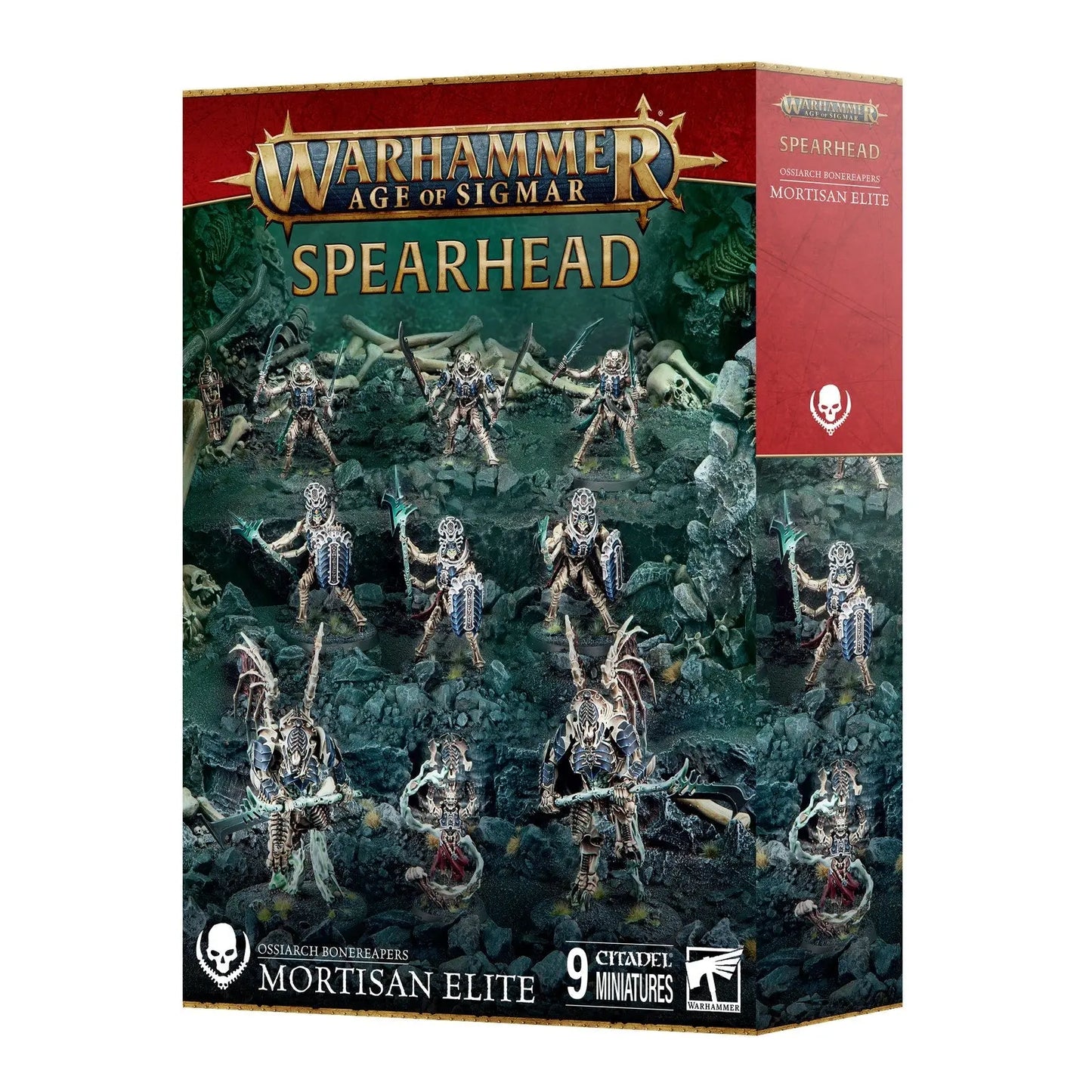 *PREORDER - RELEASE 6.14.2025* Warhammer Age of Sigmar Spearhead: Ossiarch Bonereapers Mortisan Elite - 9 Elite Miniatures Set - MOD Shop LLC