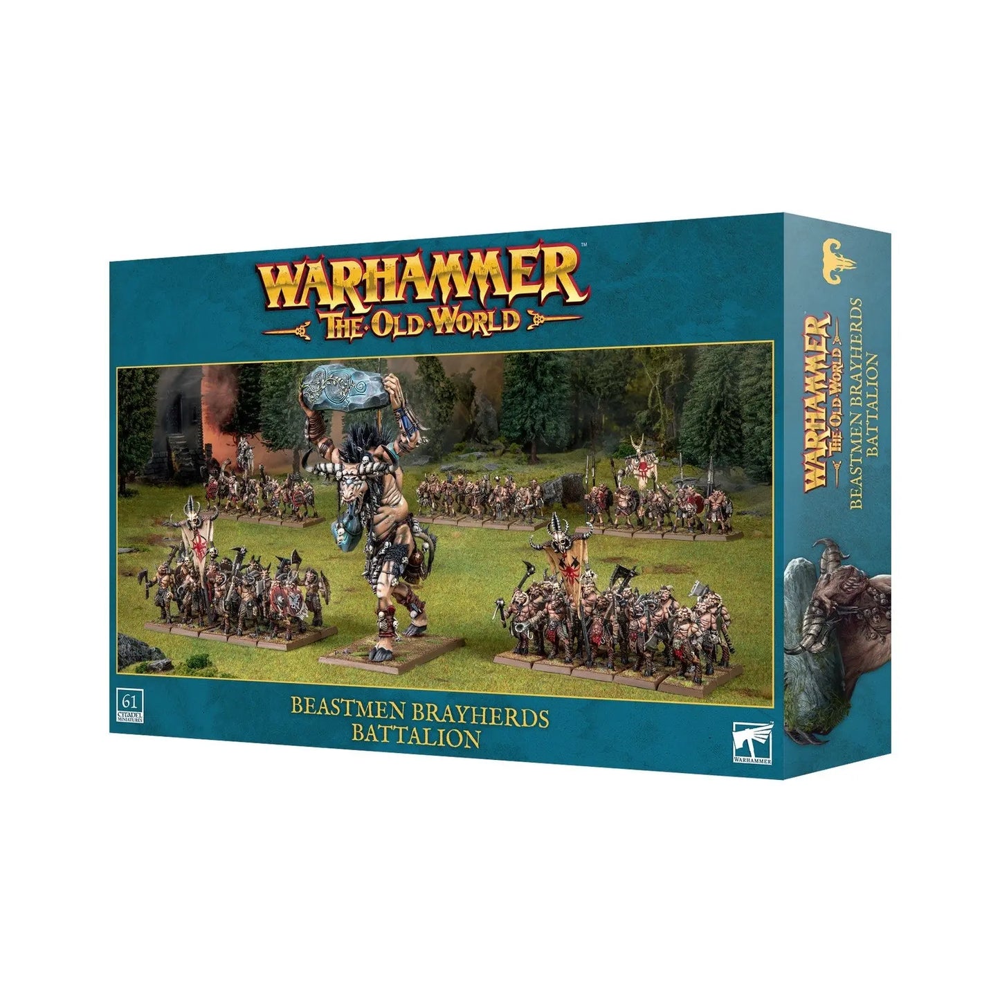 *PREORDER - RELEASE 6.14.2025* Warhammer: The Old World Beastmen Brayherds Battalion - 61 Miniatures Army Starter Set with Gors, Ungors & Cygor/Ghorgon - MOD Shop LLC