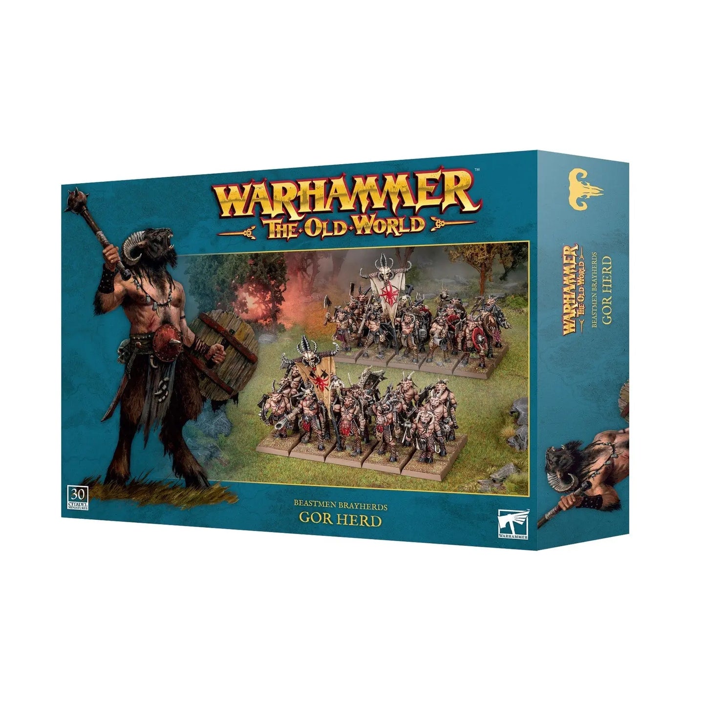*PREORDER - RELEASE 6.14.2025* Warhammer The Old World Beastmen Brayherds Gor Herd - 30 Miniatures Plastic Kit with Transfer Sheet & Bases - MOD Shop LLC