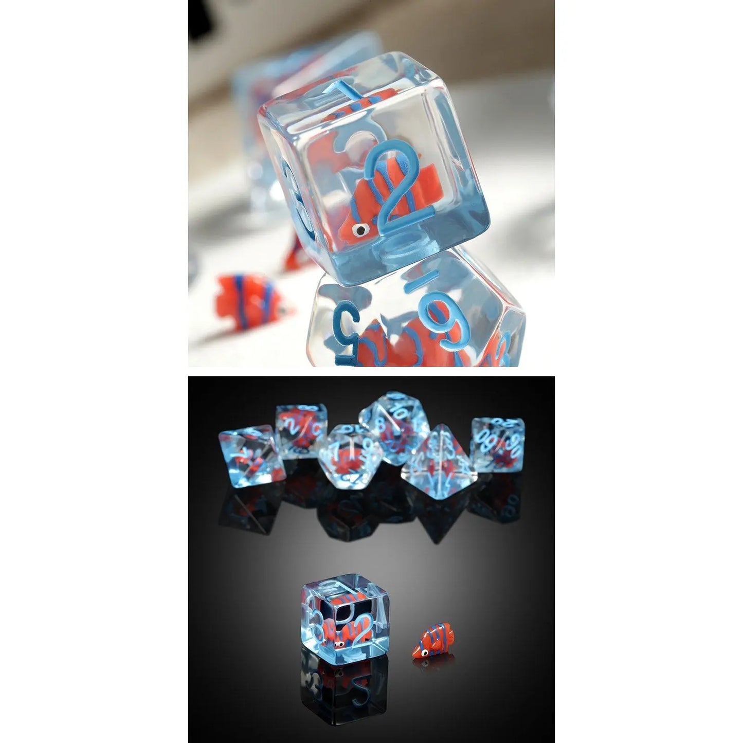 Resin Dice - Angelfish - 7 pc Set - MOD Shop LLC