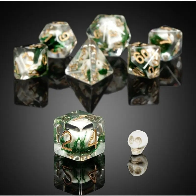 Resin Dice - Skull - 7 pc Set - MOD Shop LLC
