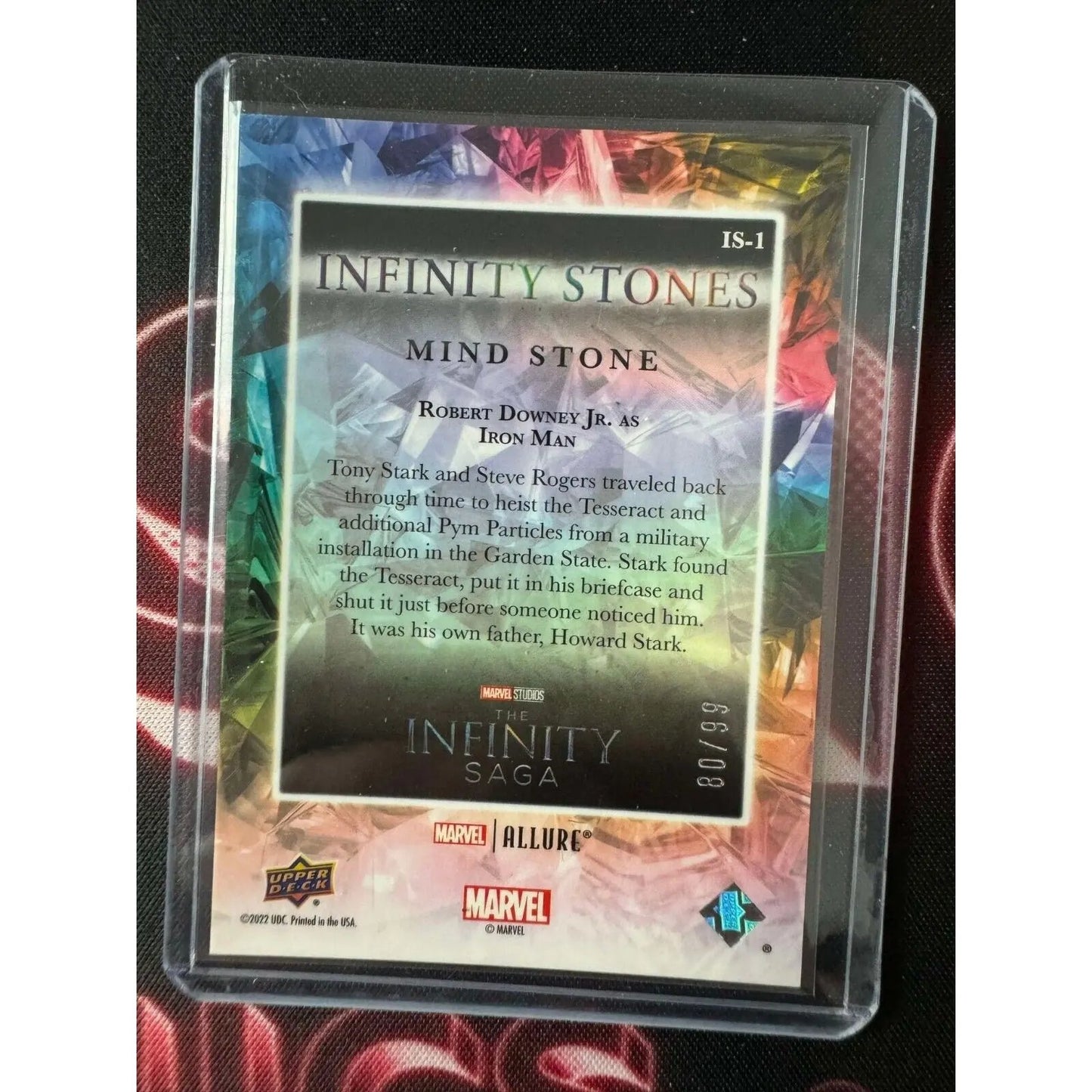 Robert Downey Jr. as Iron Man Marvel Allure Gold Infinity Stone Mind Stone 80/99 - MOD Shop LLC