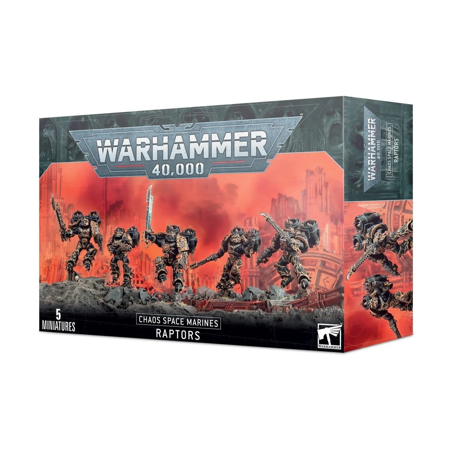 Warhammer 40,000: Chaos Space Marines Raptors Squad Box Set - 5 Detailed Miniatures for Tabletop Gaming - MOD Shop LLC