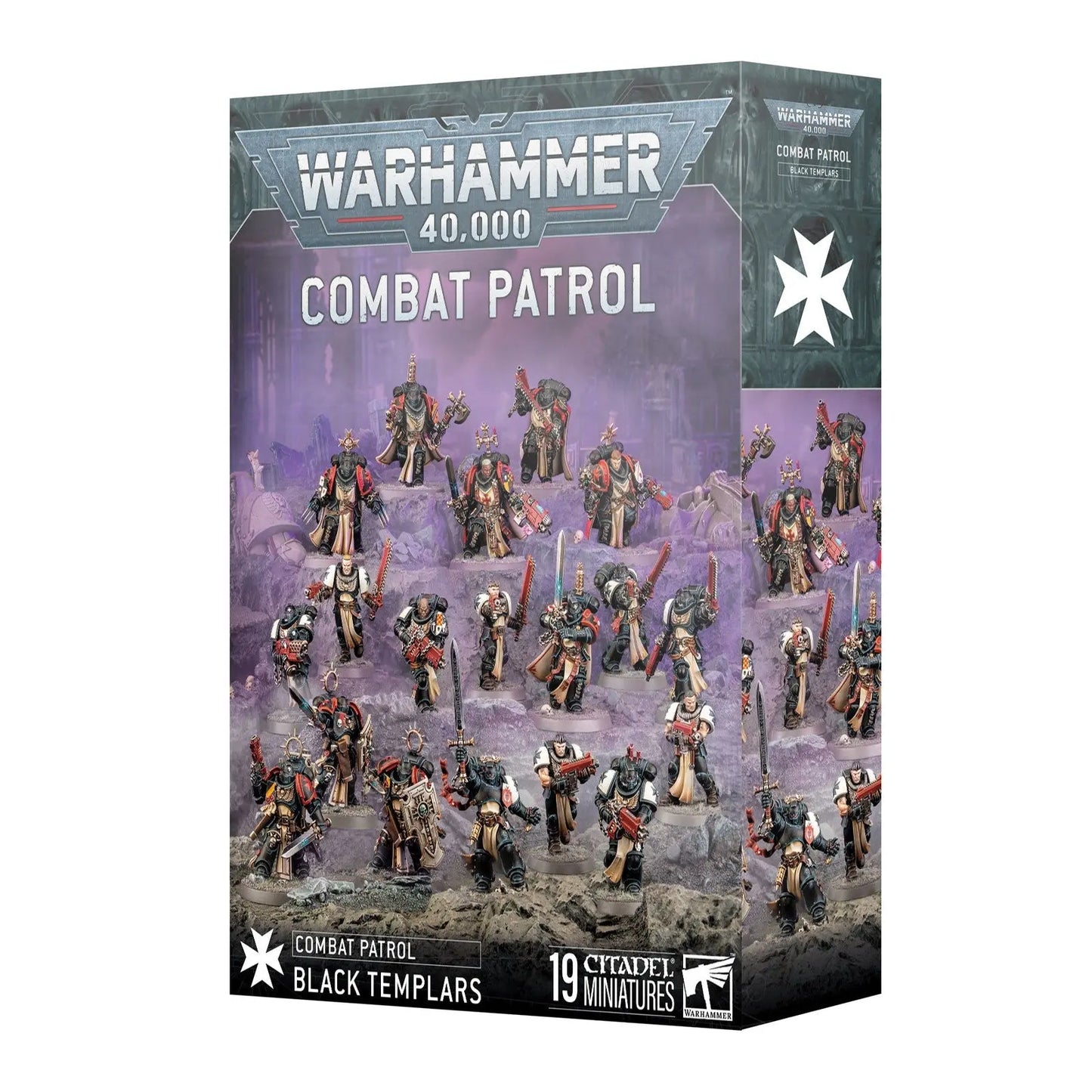 Warhammer 40,000 Combat Patrol: Black Templars - 19 Citadel Miniatures Army Starter Set - MOD Shop LLC
