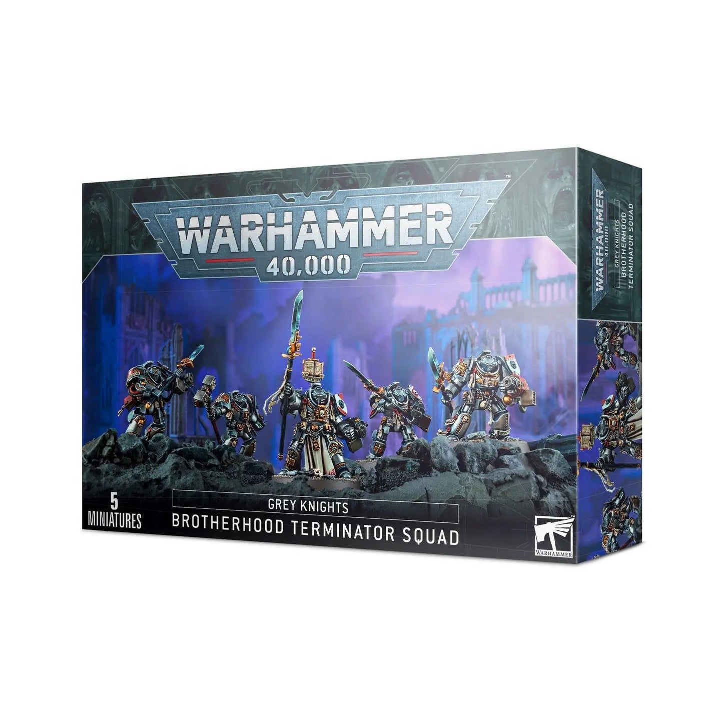 Warhammer 40,000: Grey Knights Brotherhood Terminator Squad - Elite 5 - Miniature Set for Tactical Warfare in the 41st Millennium - MOD Shop LLC