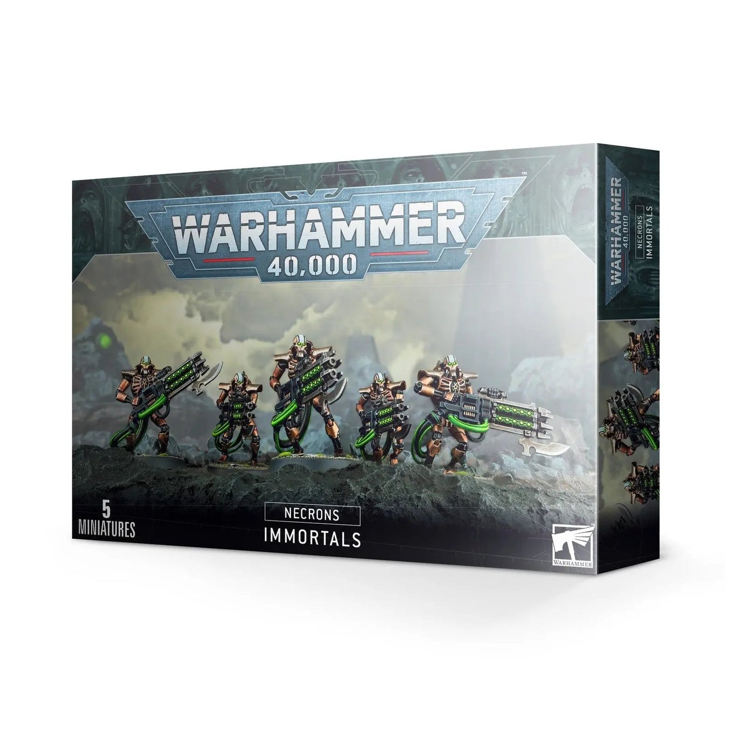Warhammer 40,000 Necron Immortals Combat Squad | Elite Ancient Warriors with Gauss Weaponry | 5 Detailed Miniatures - MOD Shop LLC