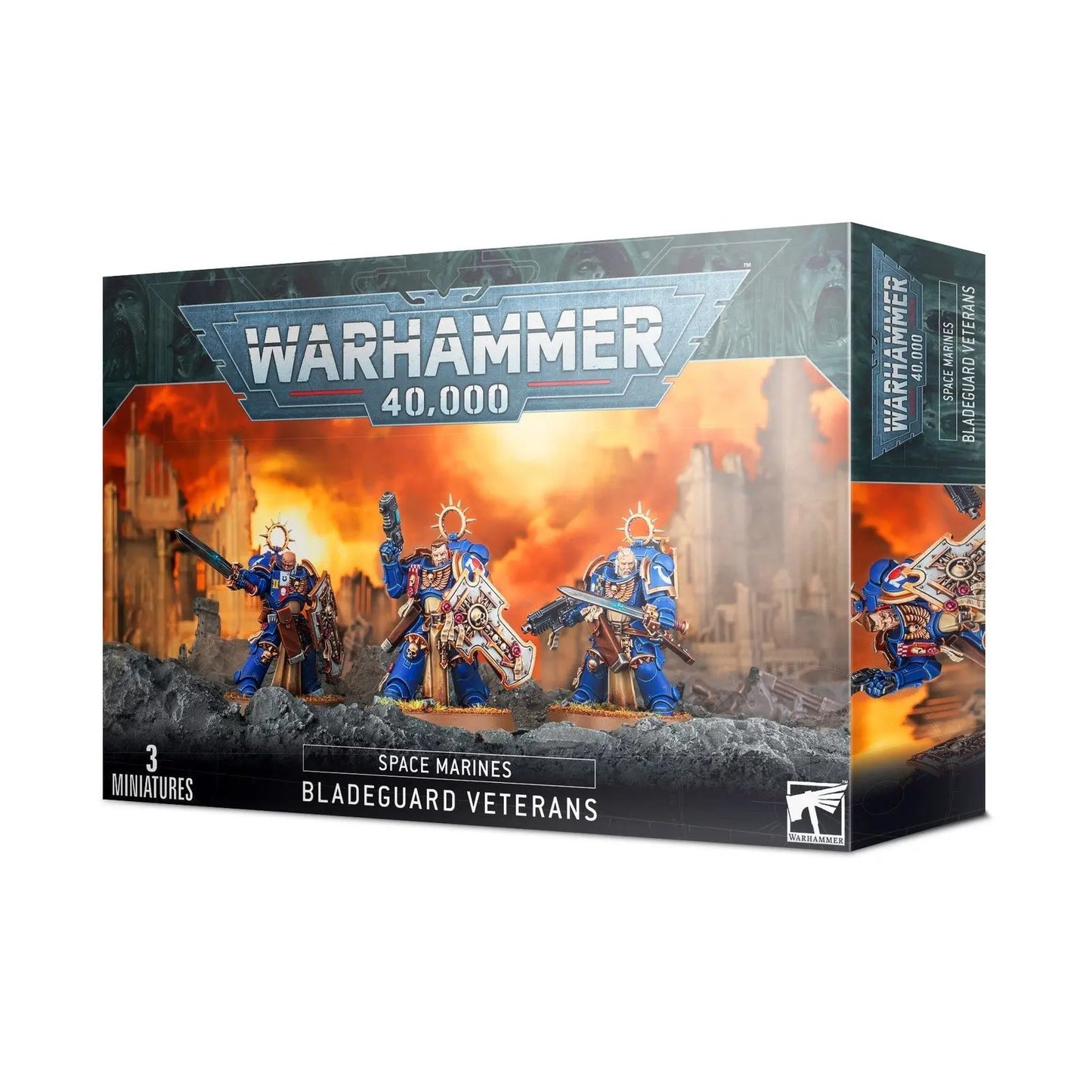 Warhammer 40,000: Space Marines Bladeguard Veterans | Elite Combat Squad Box Set (3 Miniatures) - MOD Shop LLC