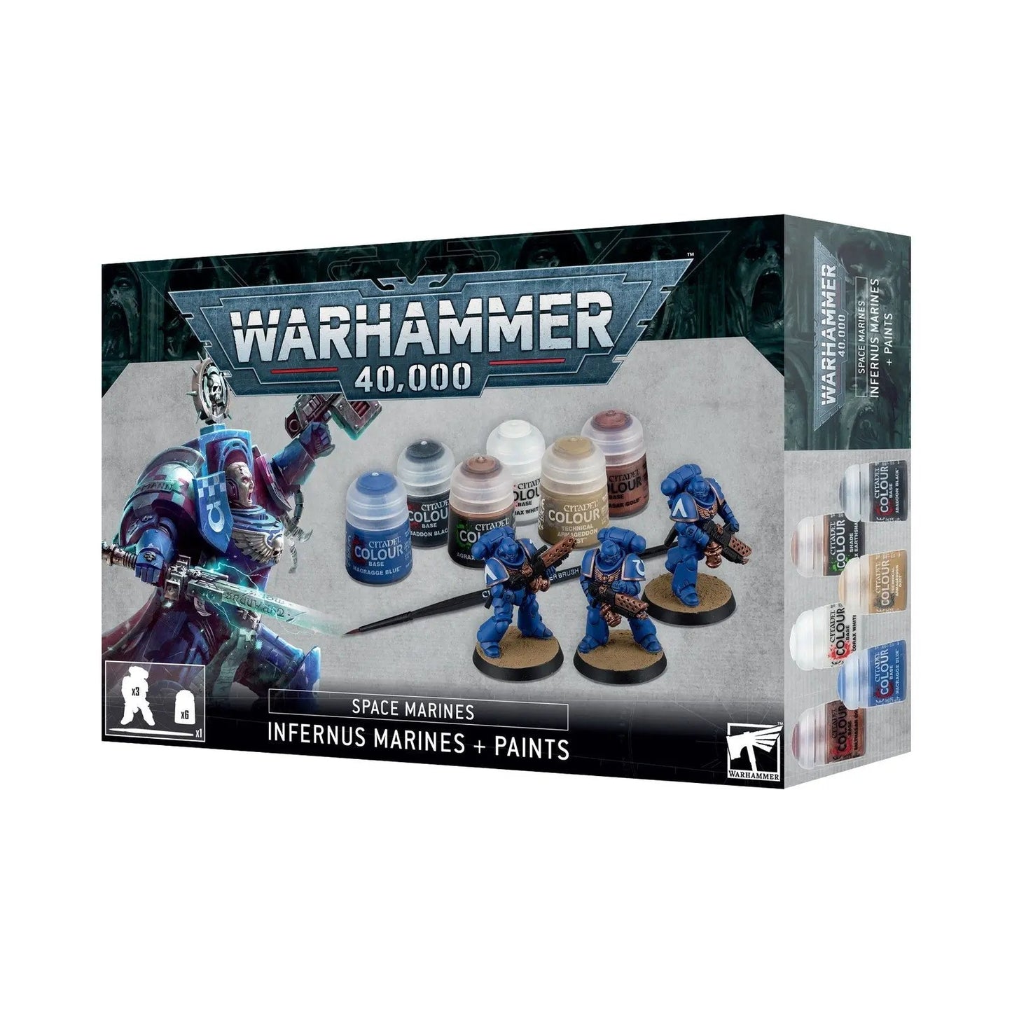 Warhammer 40,000 Space Marines: Infernus Marines + Paints Starter Set | Perfect Entry Point for New Collectors - MOD Shop LLC