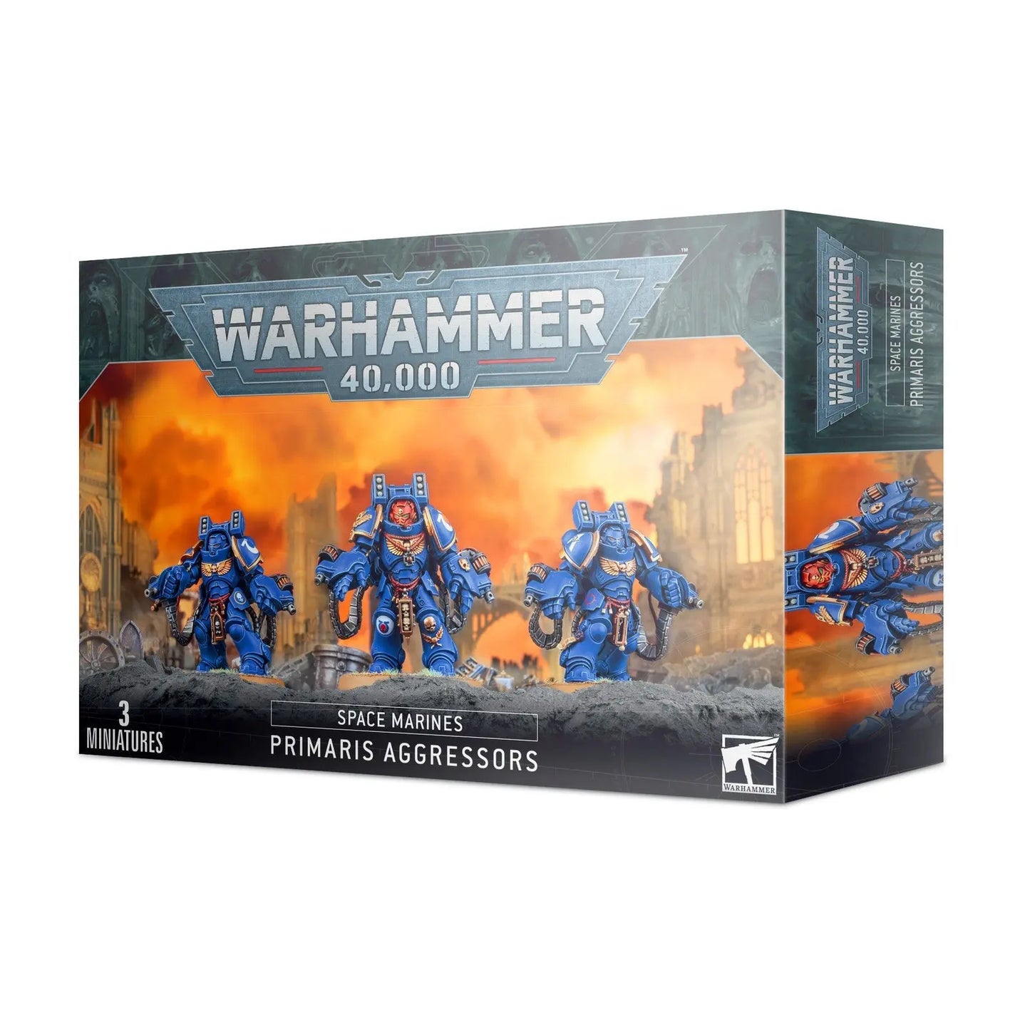 Warhammer 40,000 Space Marines Primaris Aggressors Squad - 3 Heavy Infantry Models with Dual Weapon Options for Elite Close Support - MOD Shop LLC