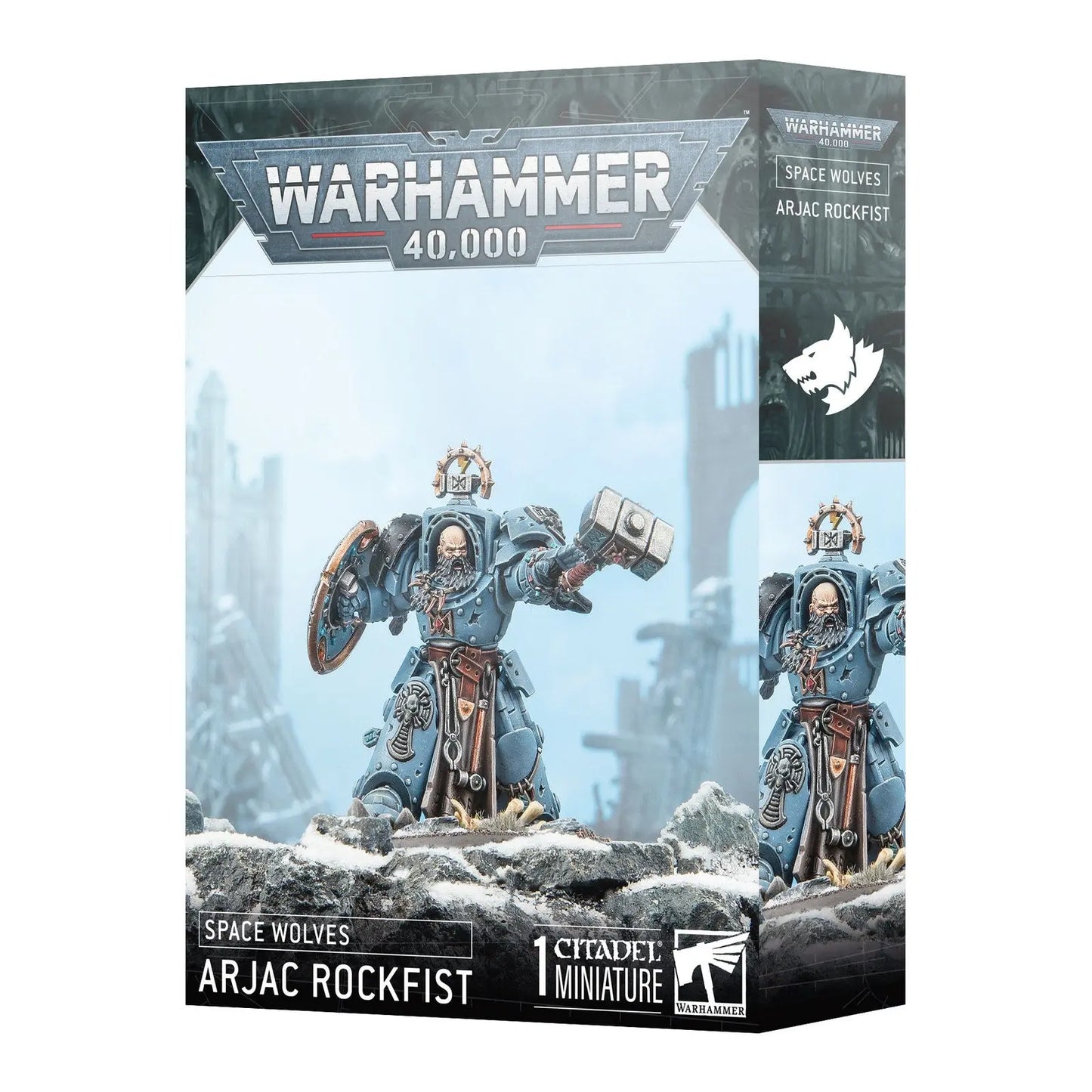 Warhammer 40,000 Space Wolves Arjac Rockfist - Anvil of Fenris Champion Miniature | Games Workshop - MOD Shop LLC