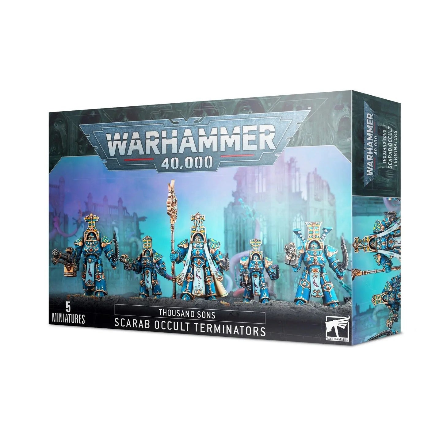 Warhammer 40K Thousand Sons Scarab Occult Terminators | Elite 5 - Miniature Set | Chaos Space Marines Squad - MOD Shop LLC