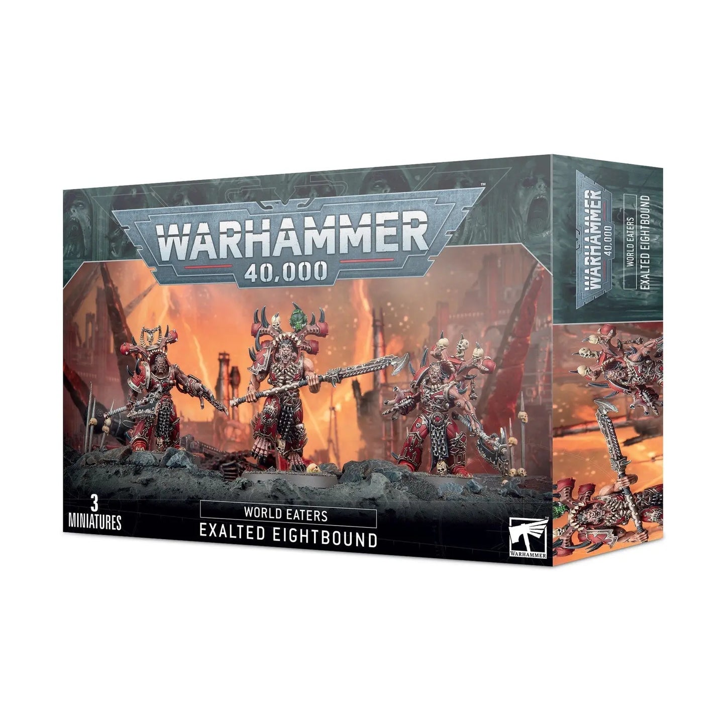 Warhammer 40K World Eaters Exalted Eightbound - 3 Miniatures Kit | Chaos Space Marines Elite Units | Games Workshop - MOD Shop LLC