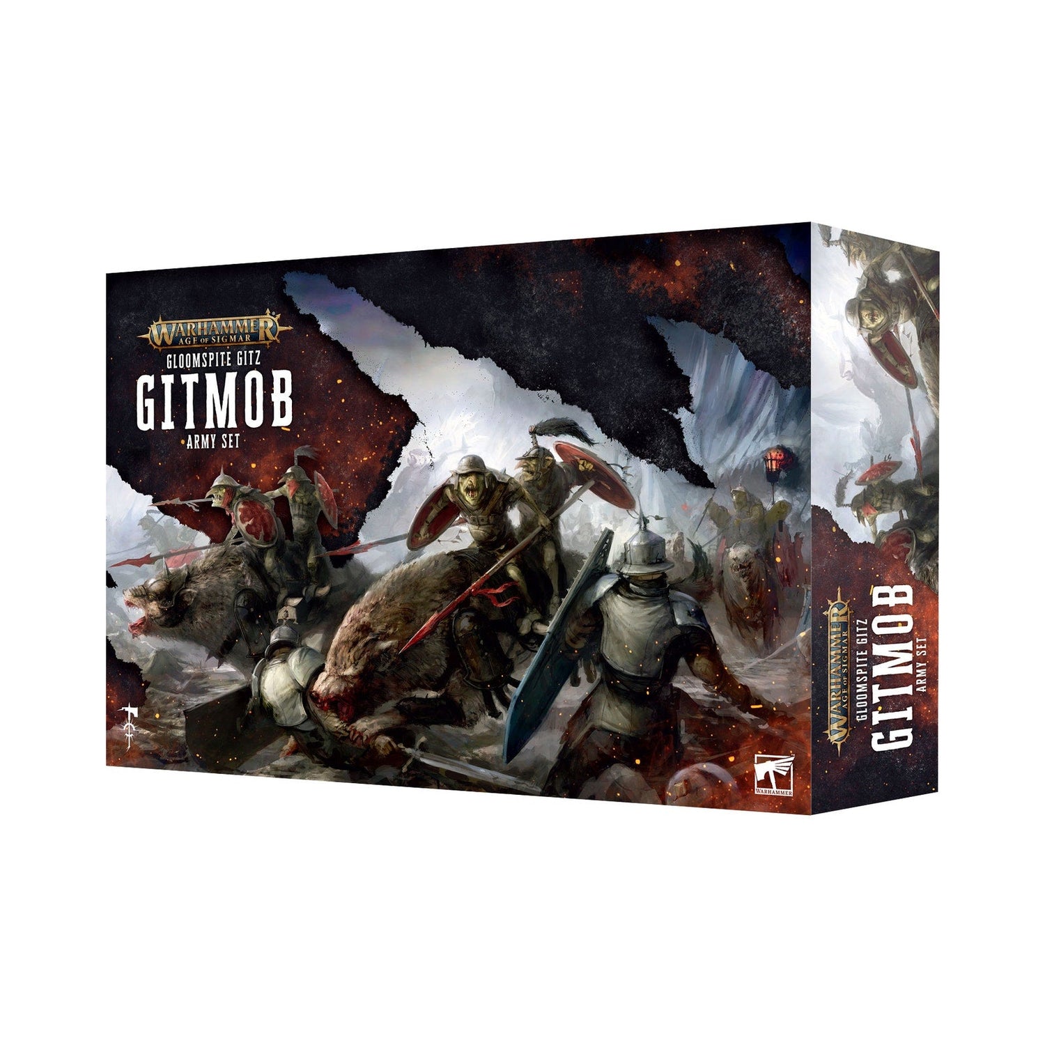 Warhammer Age of Sigmar: Gloomspite Gitz Gitmob Army Set - Complete Starter Collection with 9 Premium Miniatures, Battletome & 59 Battle Cards - MOD Shop LLC
