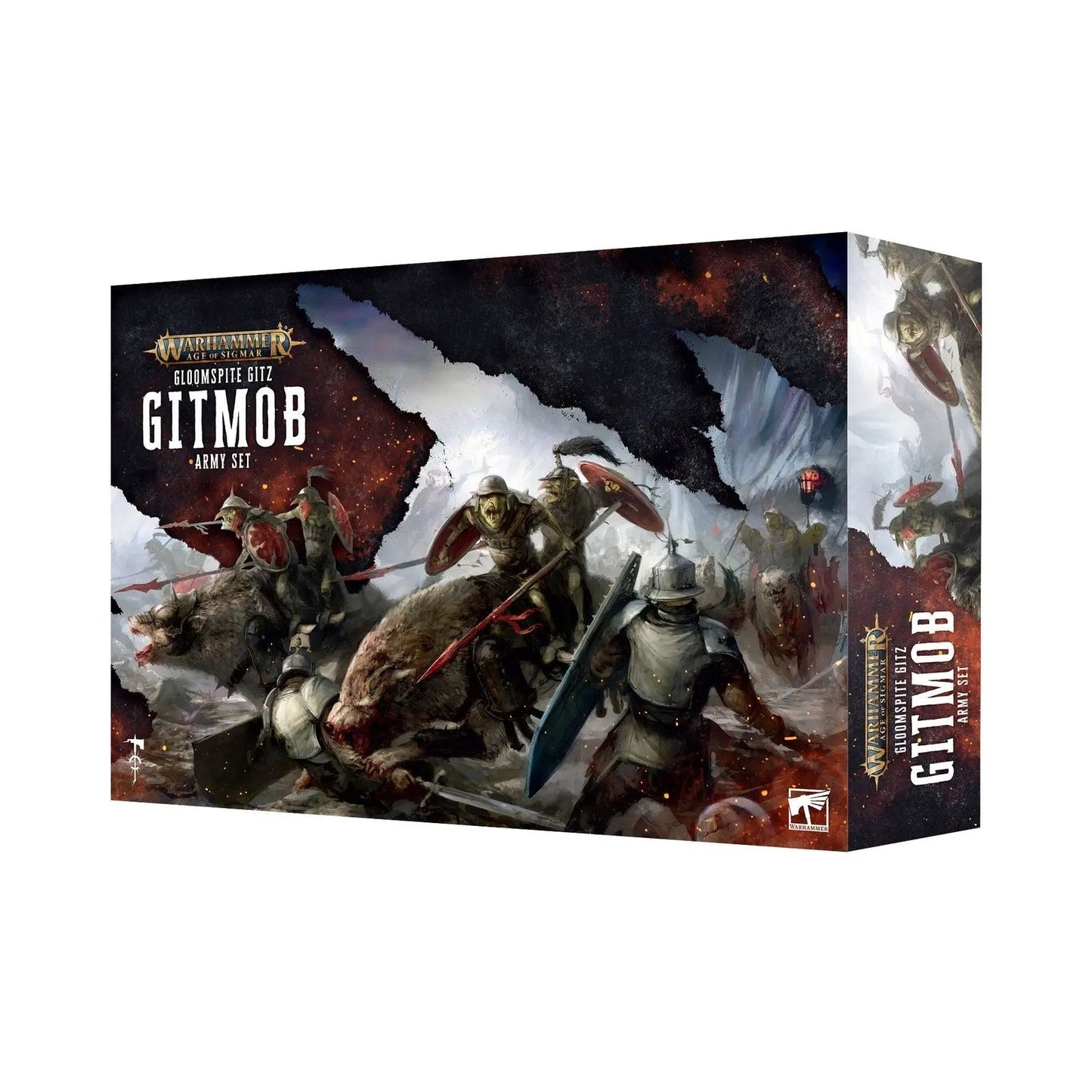 Warhammer Age of Sigmar: Gloomspite Gitz Gitmob Army Set - Complete Starter Collection with 9 Premium Miniatures, Battletome & 59 Battle Cards - MOD Shop LLC