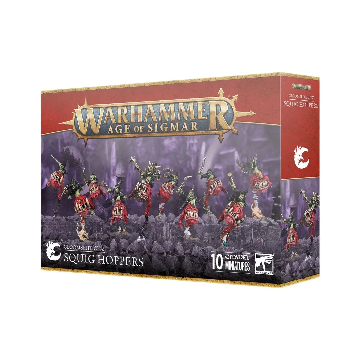 Warhammer Age of Sigmar Gloomspite Gitz Squig Hoppers/Boingrot Bounderz - 10 Miniatures Kit (Games Workshop) - MOD Shop LLC