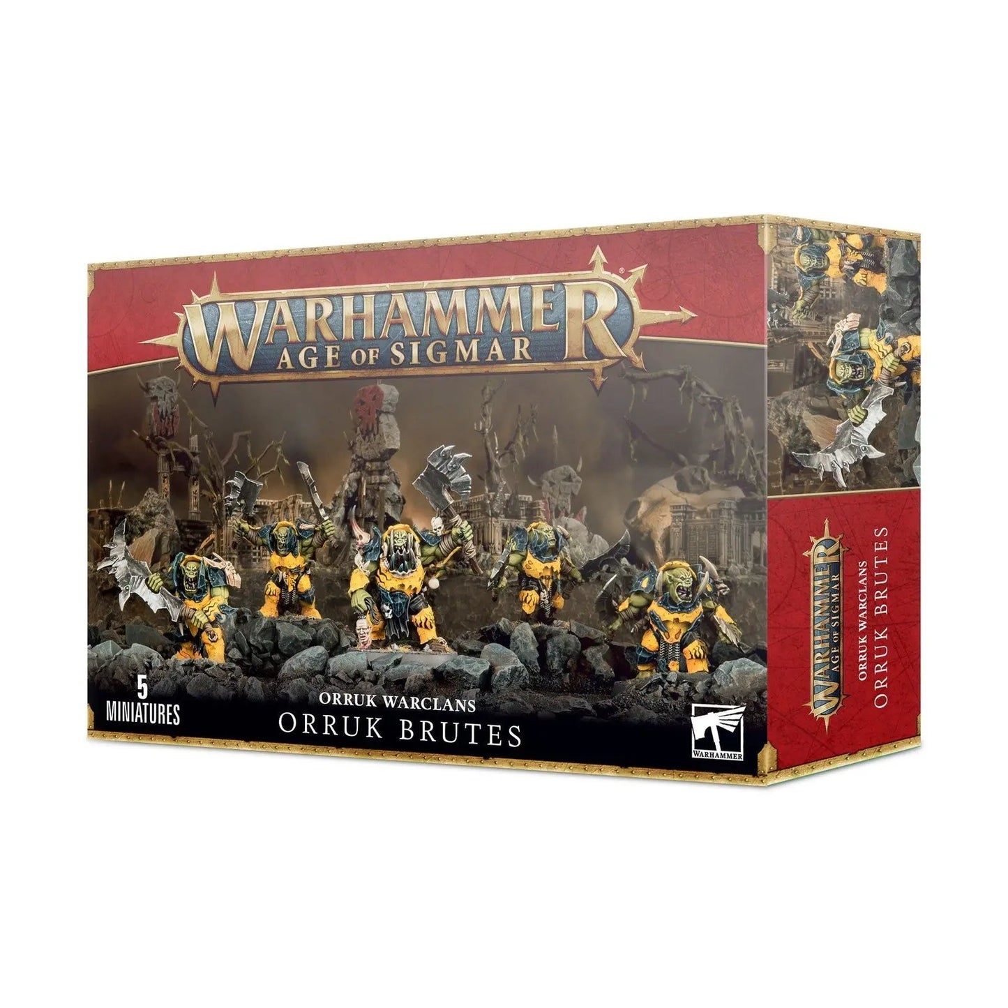 Warhammer Age of Sigmar: Orruk Brutes Warclans Unit Box Set - 5 Detailed Miniatures for Tabletop Gaming - MOD Shop LLC