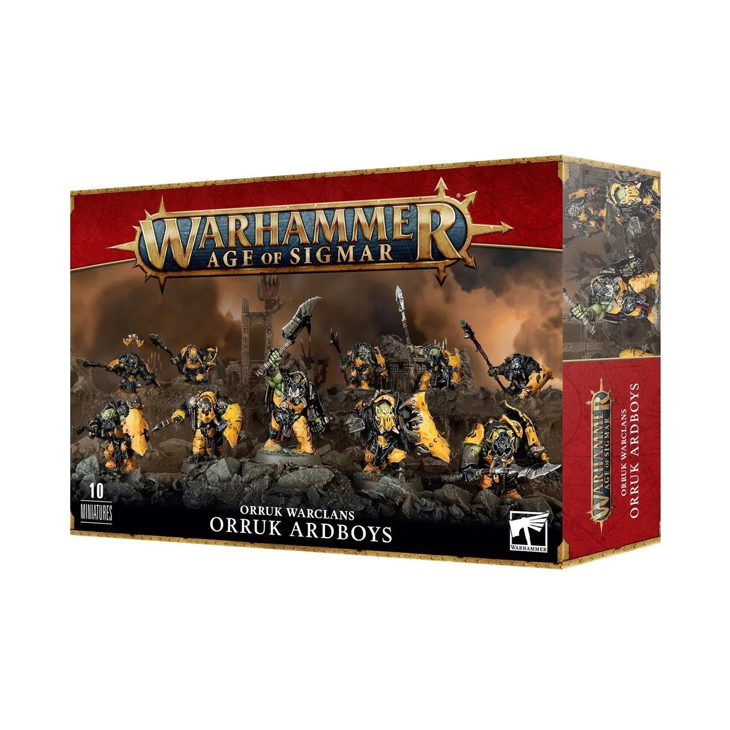 Warhammer Age of Sigmar: Orruk Warclans 'Ardboys Unit Box Set - 10 Detailed Fantasy Miniatures for Tabletop Gaming - MOD Shop LLC