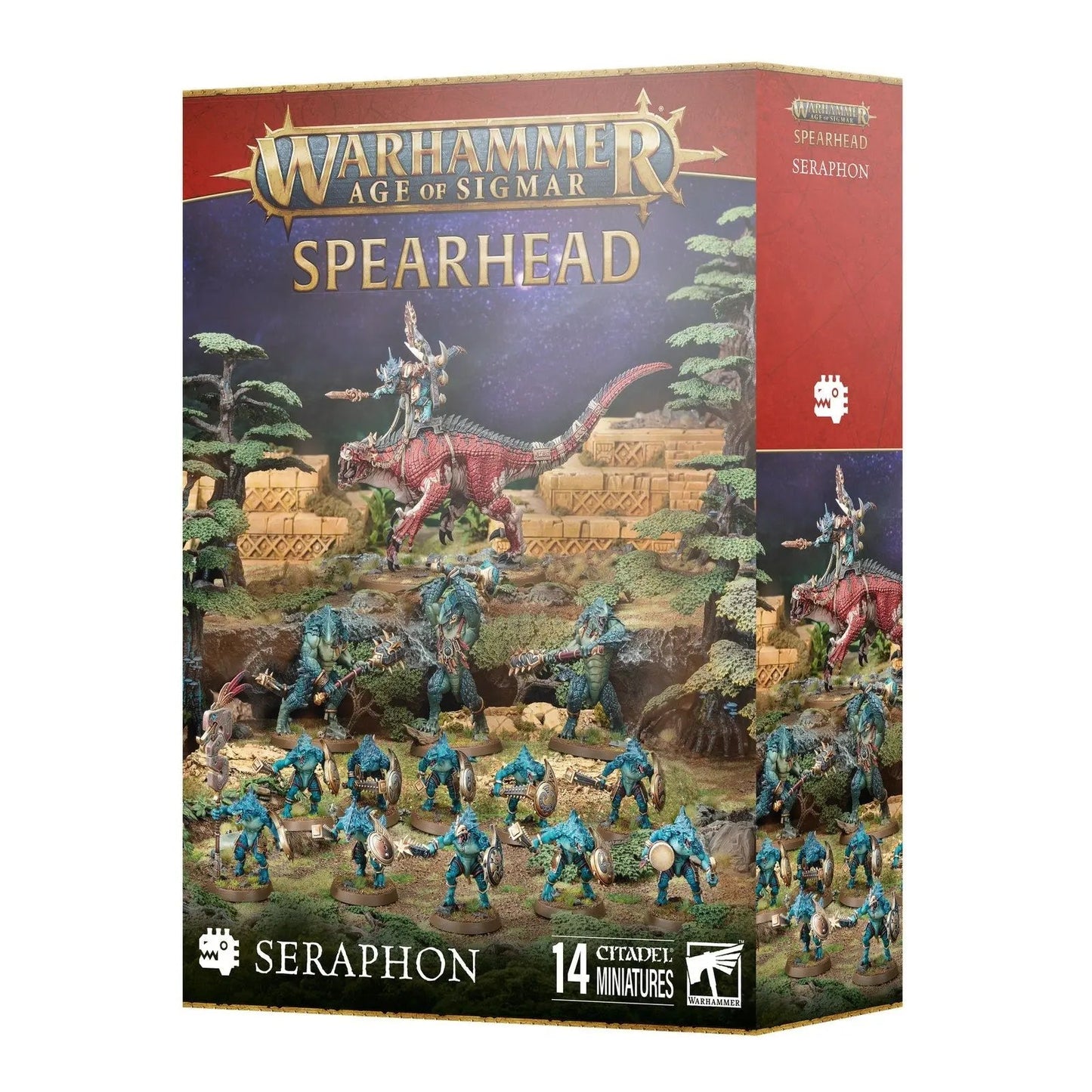 Warhammer Age of Sigmar: Seraphon Spearhead Army Box Set - 14 Citadel Miniatures Including Carnosaur Mount - MOD Shop LLC