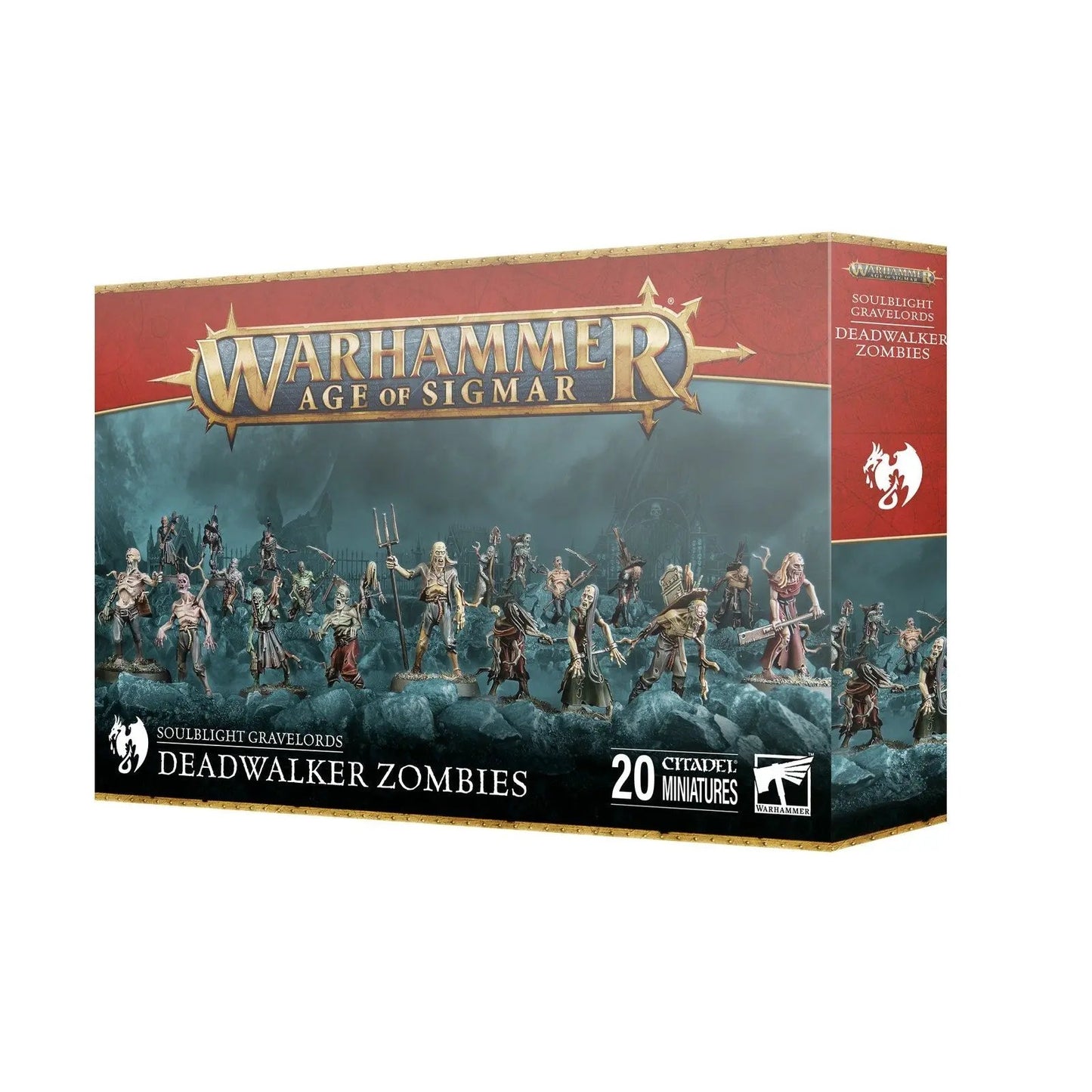 Warhammer Age of Sigmar: Soulblight Gravelords Deadwalker Zombies - 20 Citadel Miniatures Set for Undead Army Collectors - MOD Shop LLC