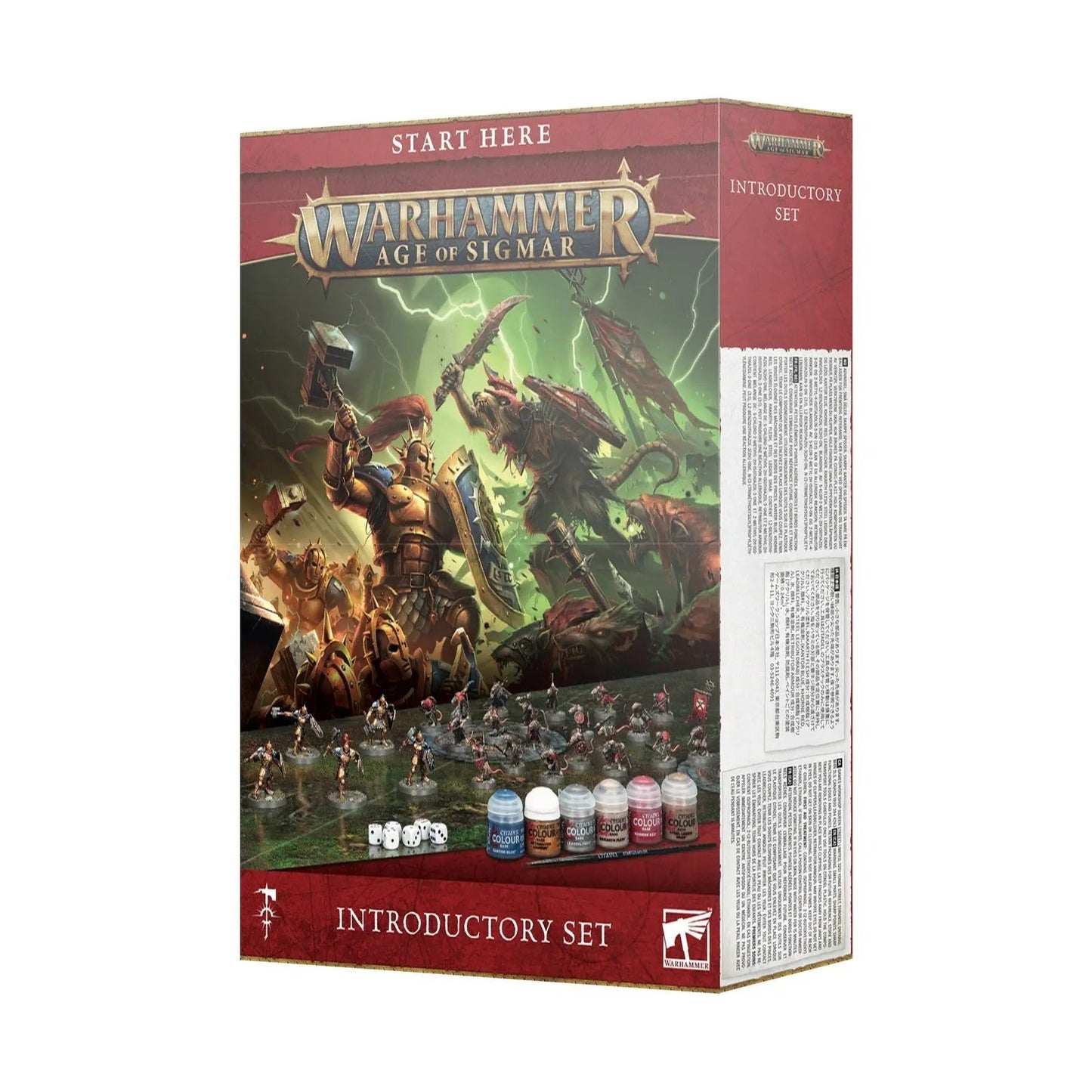 Warhammer Age of Sigmar Starter Set - Complete Beginner's Battle Box with 25 Miniatures, Paints & Dice | Games Workshop Introductory Gaming Set - MOD Shop LLC