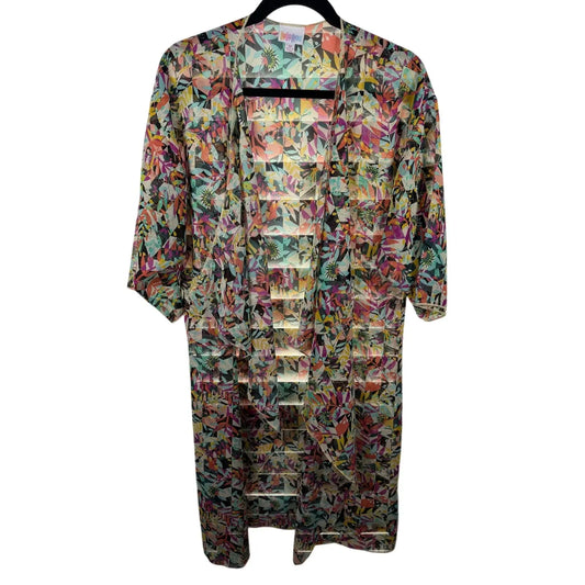 LulaRoe - Shirley - M - Floral Leaf Multicolor Sheer Coverup