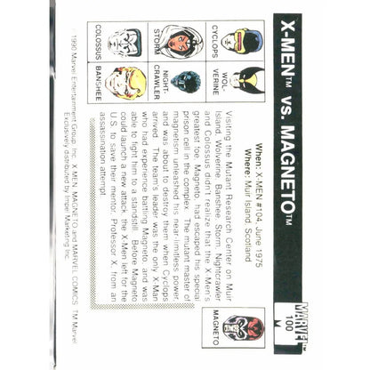 1990 Impel Marvel Universe #100 X - Men vs. Magneto - MOD Shop LLC