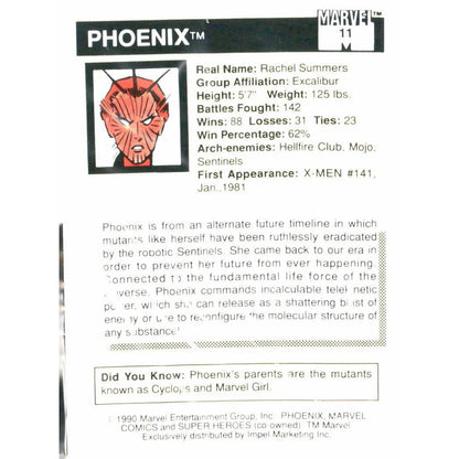 1990 Impel Marvel Universe #11 Phoenix - MOD Shop LLC