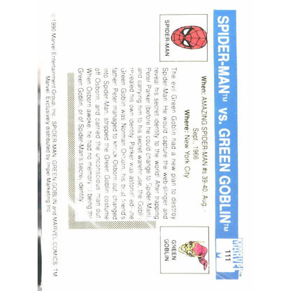 1990 Impel Marvel Universe #111 Spider - Man / Green Goblin - MOD Shop LLC