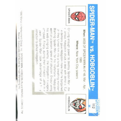 1990 Impel Marvel Universe #112 Spider - Man vs. Hobgoblin - MOD Shop LLC