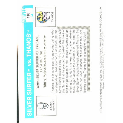 1990 Impel Marvel Universe #116 Silver Surfer vs. Thanos - MOD Shop LLC