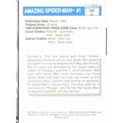 1990 Impel Marvel Universe #131 Amazing Spider - Man #1 - MOD Shop LLC
