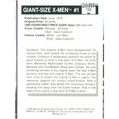 1990 Impel Marvel Universe #132 Giant - Size X - Men #1 - MOD Shop LLC