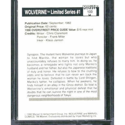 1990 Impel Marvel Universe #133 Wolverine Mini - Series #1 - MOD Shop LLC