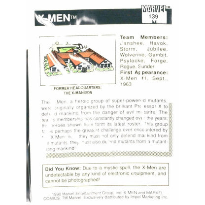 1990 Impel Marvel Universe #139 X - Men - MOD Shop LLC