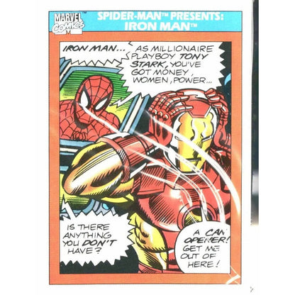 1990 Impel Marvel Universe #159 Spider - Man Presents: Iron Man - MOD Shop LLC
