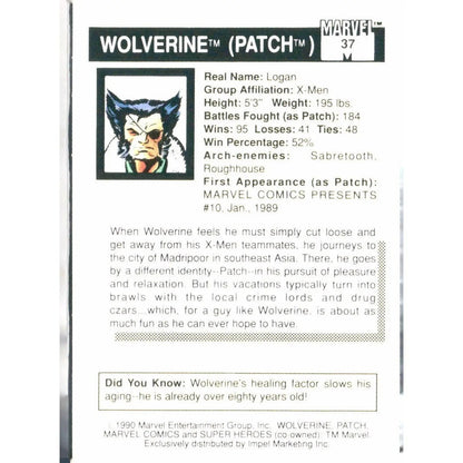 1990 Impel Marvel Universe #37 Wolverine - MOD Shop LLC