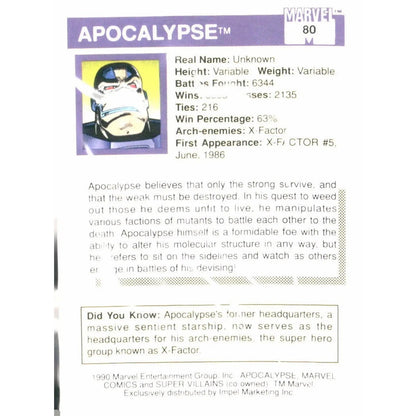 1990 Impel Marvel Universe #80 Apocalypse - MOD Shop LLC
