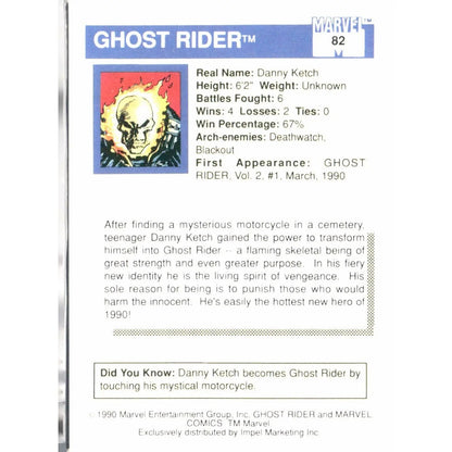 1990 Impel Marvel Universe #82 Ghost Rider - MOD Shop LLC