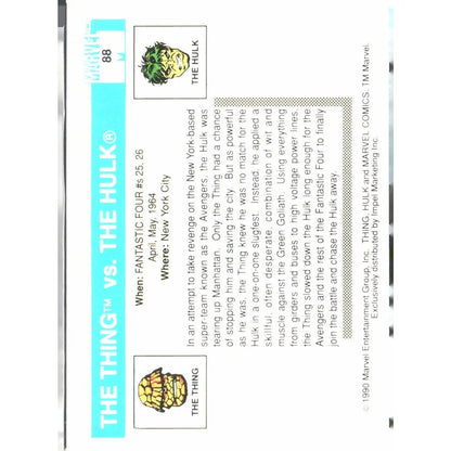 1990 Impel Marvel Universe #88 Thing vs. Hulk - MOD Shop LLC