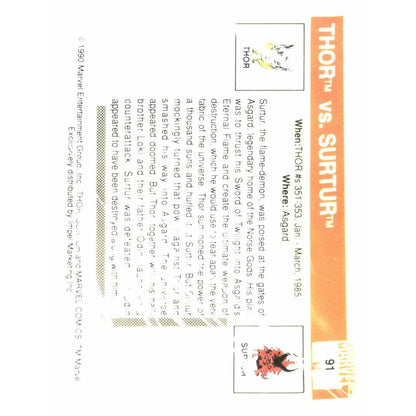 1990 Impel Marvel Universe #91 Thor vs. Surtur - MOD Shop LLC