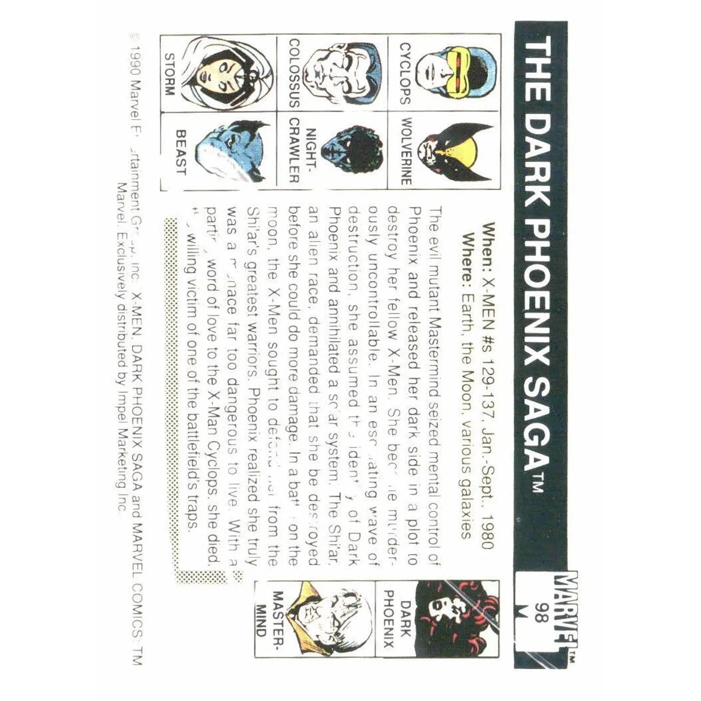1990 Impel Marvel Universe #98 The Dark Phoenix Saga - MOD Shop LLC