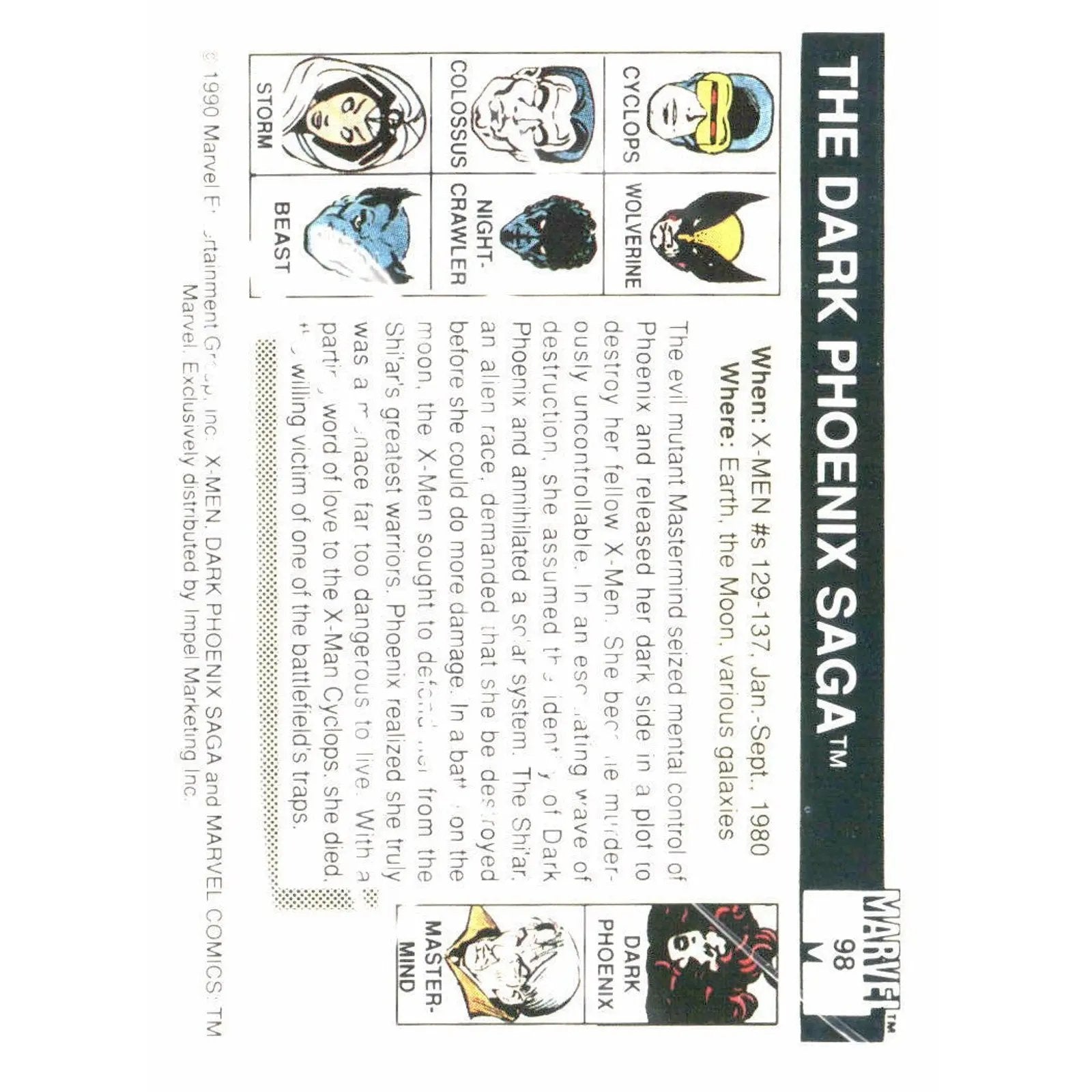 1990 Impel Marvel Universe #98 The Dark Phoenix Saga - MOD Shop LLC