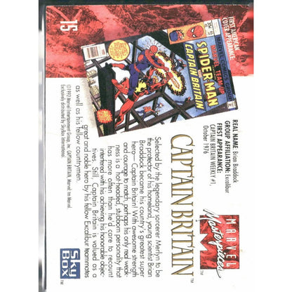 1992 SkyBox Marvel Masterpieces #15 Captain Britain - MOD Shop LLC