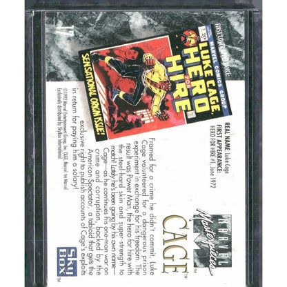 1992 SkyBox Marvel Masterpieces #17 Cage - MOD Shop LLC