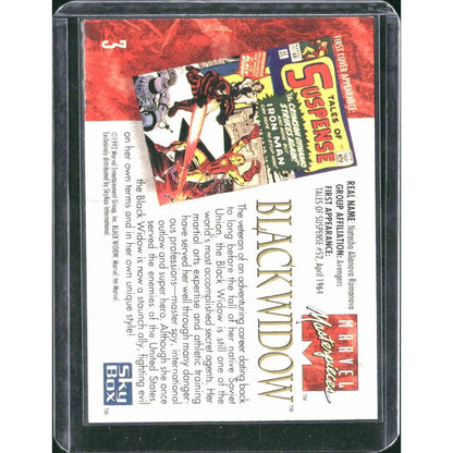 1992 SkyBox Marvel Masterpieces #3 Black Widow - MOD Shop LLC